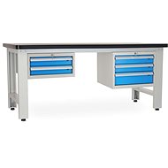 Rauman work table Solid MDF-23, length 210 cm, 2 hanging boxes, black - Workbench