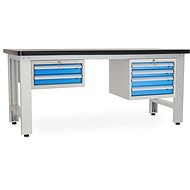 Rauman work table Solid MDF-24, length 210 cm, 2 hanging boxes, black - Workbench