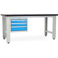 Rauman work table Solid MDF-30, length 180 cm, hanging box, black - Workbench