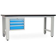 Rauman work table Solid MDF-30, length 210 cm, hanging box, black - Workbench