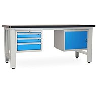 Rauman work table Solid MDF-31, length 210 cm, 2 hanging boxes, black - Workbench