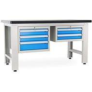 Rauman work table Solid MDF-32, length 150 cm, 2 hanging boxes, black - Workbench