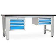 Rauman work table Solid MDF-32, length 210 cm, 2 hanging boxes, black - Workbench