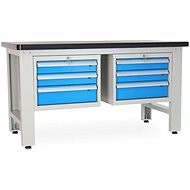 Rauman work table Solid MDF-33, length 150 cm, 2 hanging boxes, black - Workbench