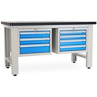 Rauman work table Solid MDF-34, length 150 cm, 2 hanging boxes, black - Workbench