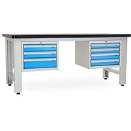 Rauman work table Solid MDF-34, length 210 cm, 2 hanging boxes, black - Workbench