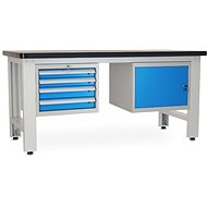 Rauman work table Solid MDF-41, length 180 cm, 2 hanging boxes, black - Workbench