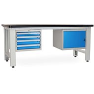 Rauman work table Solid MDF-41, length 210 cm, 2 hanging boxes, black - Workbench