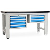 Rauman work table Solid MDF-42, length 150 cm, 2 hanging boxes, black - Workbench