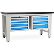 Rauman work table Solid MDF-43, length 150 cm, 2 hanging boxes, black - Workbench