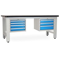 Rauman work table Solid MDF-43, length 210 cm, 2 hanging boxes, black - Workbench