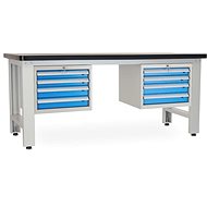 Rauman work table Solid MDF-44, length 210 cm, 2 hanging boxes, black - Workbench