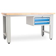 Rauman work table Solid OAK-02, length 150 cm, hanging box, oak - Workbench