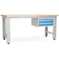 Rauman work table Solid OAK-02, length 180 cm, hanging box, oak - Workbench