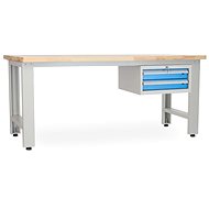 Rauman work table Solid OAK-02, length 210 cm, hanging box, oak - Workbench