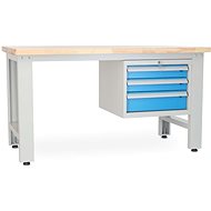Rauman work table Solid OAK-03, length 150 cm, hanging box, oak - Workbench