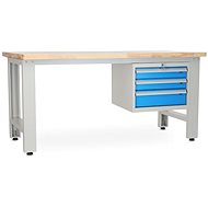 Rauman work table Solid OAK-03, length 180 cm, hanging box, oak - Workbench