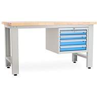 Rauman work table Solid OAK-04, length 150 cm, hanging box, oak - Workbench