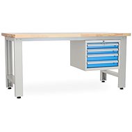 Rauman work table Solid OAK-04, length 180 cm, hanging box, oak - Workbench
