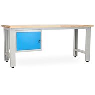 Rauman work table Solid OAK-10, length 210 cm, hanging box, oak - Workbench