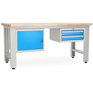 Rauman work table Solid OAK-12, length 180 cm, 2 hanging boxes, oak - Workbench