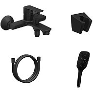 Ravak LF 022.20BLM. +S Bathroom wall-mounted mixer with shower set, black matt - Shower Set