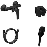 Ravak LF 032.20BLM. +S Wall-mounted shower mixer with shower set, black matt - Shower Set
