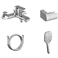 Ravak FL 022.00CR. +S Wall-mounted bath mixer with shower set, chrome - Shower Set