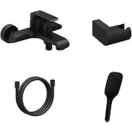 Ravak FL 022.20BLM. +S Bathroom wall-mounted mixer with shower set, black matt - Shower Set