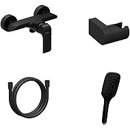 Ravak FL 032.20BLM. +S Wall-mounted shower mixer with shower set, black matt - Shower Set