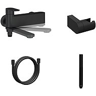 Ravak CR II 022.20BL. +S Bathroom wall-mounted mixer with shower set, black - Shower Set