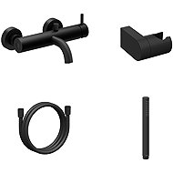 Ravak ES 022.20BLM. +S Bathroom wall-mounted mixer with shower set, Black Matt - Shower Set