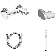 Ravak EL 022.00CR. +S Bathroom wall-mounted mixer with shower set, Chrome - Shower Set