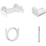 Ravak EL 022.10WV. +S Bathroom wall-mounted mixer with shower set, White Velvet - Shower Set