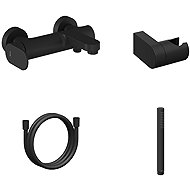 Ravak EL 022.20BLM. +S Bathroom wall-mounted mixer with shower set, Black Matt - Shower Set