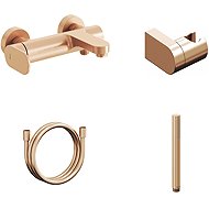 Ravak EL 022.60RGB. +S Bathroom wall-mounted mixer with shower set, Rose Gold Brushed - Shower Set