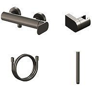 Ravak EL 032.20GB. +S Shower wall mixer with shower set, Graphite Brushed - Shower Set