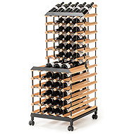 RAXI Slim Mobile Wine Rack - 90 Bottles - Wine Stand