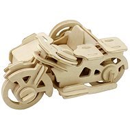 Dřevěné 3D Puzzle - Motorka tříkolka - Puzzle