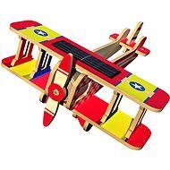 Drevené 3D Puzzle - Solárne lietadlo Dvojplošník farebný - Puzzle