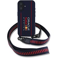 Red Bull Silicone Vertical Logo MagSafe Back Cover + Crossbody Strap for iPhone 16 Navy - Phone Cover