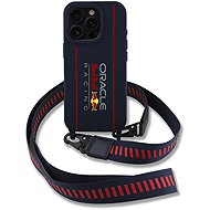 Red Bull Silicone Vertical Logo MagSafe Back Cover + Crossbody Strap for iPhone 16 Pro Max Navy - Phone Cover