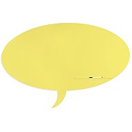 ROCADA Skin Shape Talk 6440-1016, frameless, bubble shape, 115 x 75 cm, sulphur yellow RAL 1016 - Magnetic Board