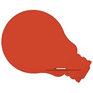 ROCADA Skin Shape Idea 6460-2002, frameless, bulb shape, 115 x 75 cm, vermilion RAL 2002 - Magnetic Board