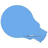 ROCADA Skin Shape Idea 6460-630, frameless, bulb shape, 115 x 75 cm, blue RAL 630 - Magnetic Board