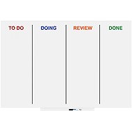 ROCADA Skin Agile 6421AG, frameless, kanban print, 150 x 100 cm, lacquered, white - Magnetic Board