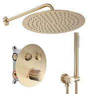 REA LUNGO concealed shower set, temostat + box, brushed gold (REA-P8551) - Shower Set