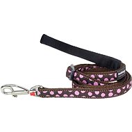 Red Dingo Pink Spots on Brown 15 mm × 1.8 m - Leash