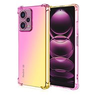 TopQ Kryt Xiaomi Redmi Note 12 Pro+ 5G Shock duhový růžovo-žlutý 96733 - Phone Cover