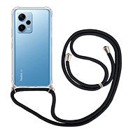 TopQ Kryt Xiaomi Redmi Note 12 Pro+ 5G s černou šňůrkou průhledný 96767 - Phone Cover